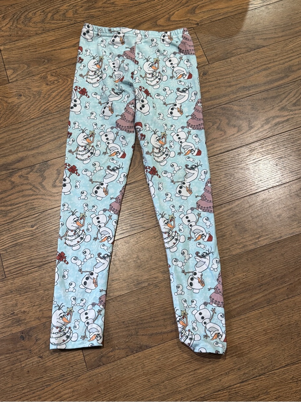 Girls Light Blue Olaf Print Leggings
